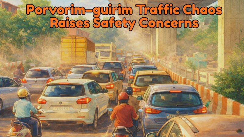 Porvorim–guirim Traffic Chaos Raises Safety Concerns