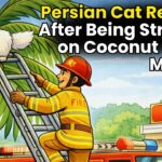 Persian Cat Rescued After Being Stranded on Coconut Tree in Mapusa