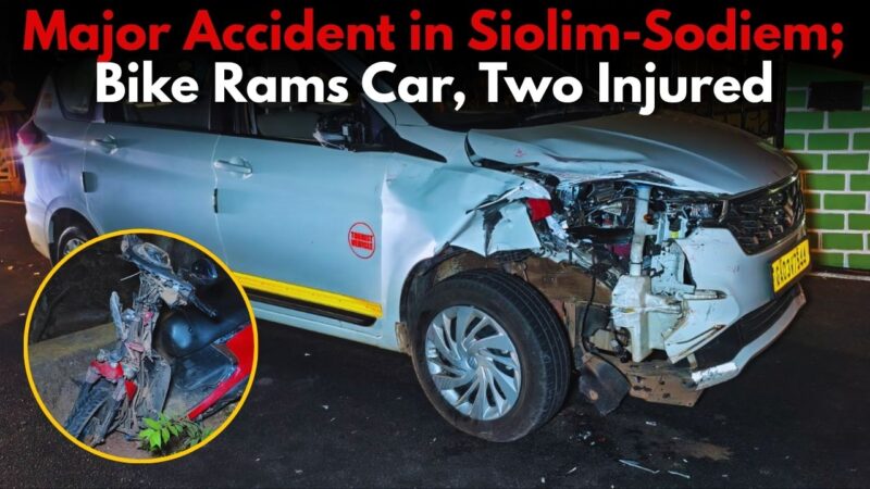 Major Accident in Siolim-Sodiem; Bike Rams Car, Two Injured