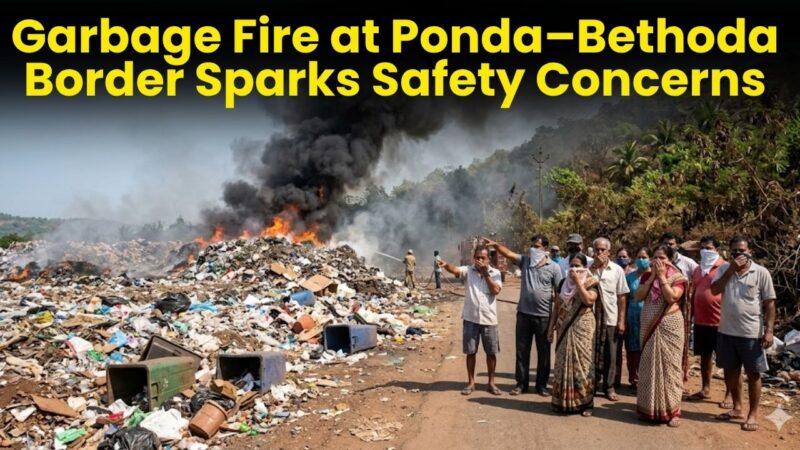 Garbage Fire at Ponda–Bethoda Border Sparks Safety Concerns