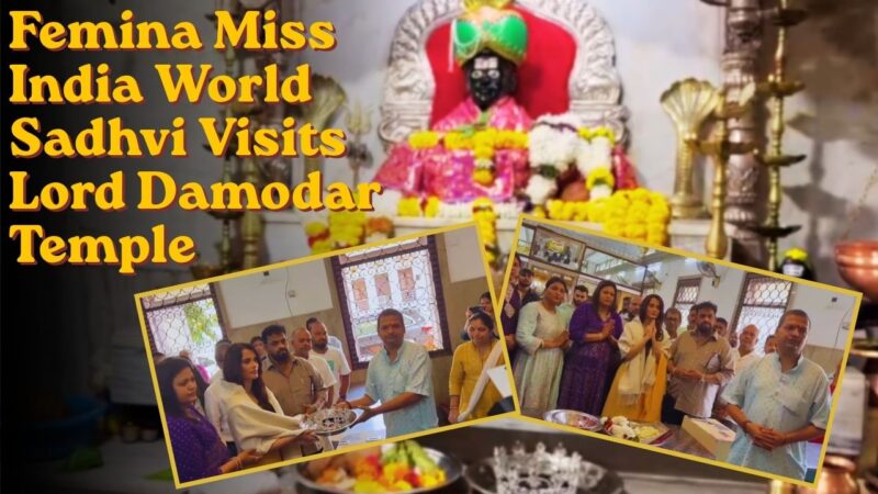Femina Miss India World Sadhvi Visits Lord Damodar Temple