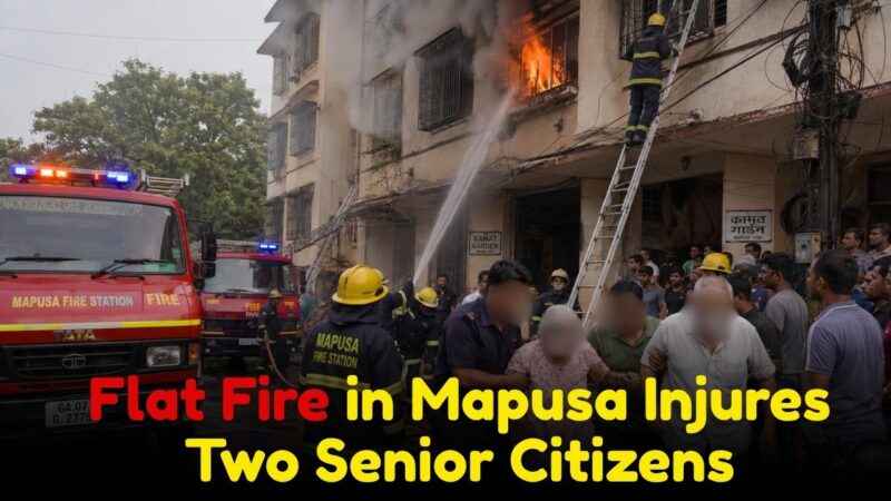 Flat Fire in Mapusa Injures Two Senior Citizens