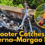 E-Scooter Catches Fire on Verna–Margao Road