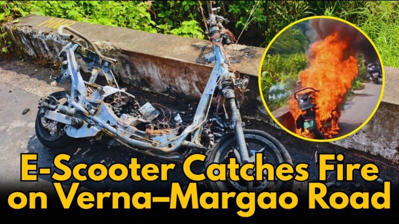 E-Scooter Catches Fire on Verna–Margao Road