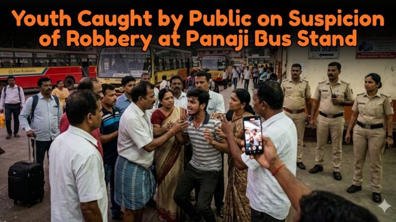 Youth Caught by Public on Suspicion of Robbery at Panaji Bus Stand