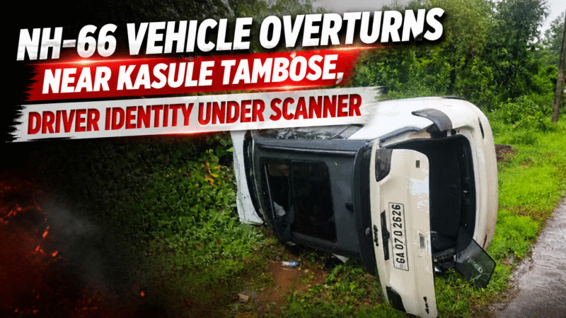 NH-66 Vehicle Overturns Near Kasule Tambose, Driver Identity Under Scanner