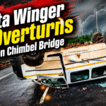 Tata Winger Overturns on Chimbel Bridge