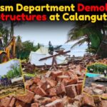 Tourism Department Demolishes Illegal Structures at Calangute Beach