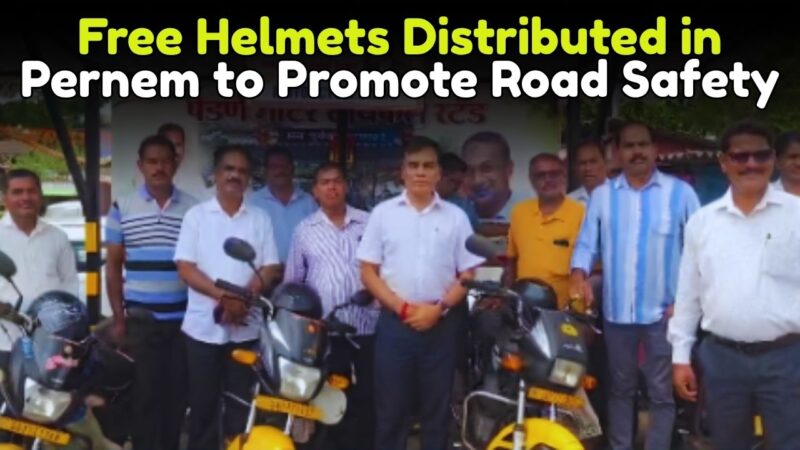 Free Helmets Distributed in Pernem to Promote Road Safety
