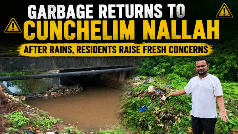 Garbage Returns to Cunchelim Nallah After Rains, Residents Raise Fresh Concerns